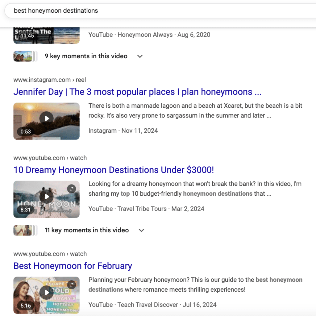 Instagram post showing up on Google search result