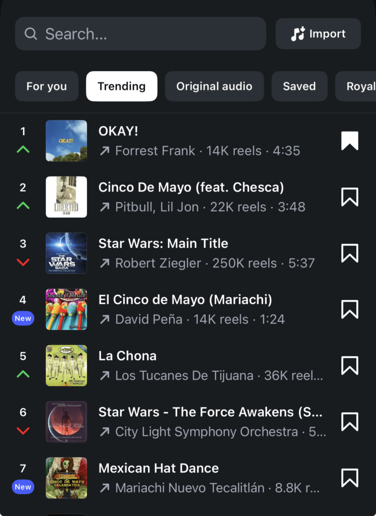 how to find trending audio on Instagram for Reels